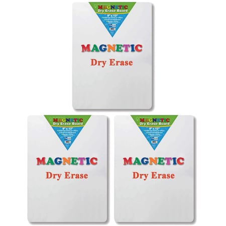 Flipside Magnetic Dry Erase Board, 9" x 12", PK3 10025